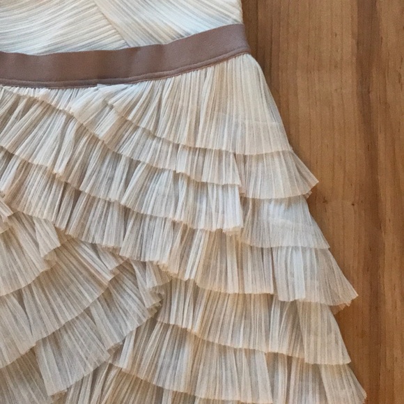 BCBG Lace and Tulle Tiered Dress Bridal Wedding Shower Dress Off White Size 4 - Picture 5 of 16